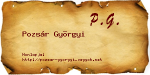 Pozsár Györgyi névjegykártya